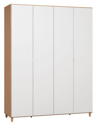 Draaideurkast / kledingkast Arbolita 19, kleur: eiken / wit - Afmetingen: 239 x 185 x 57 cm (H x B x D)