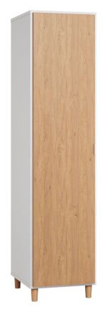 Draaideurkast / kledingkast Arbolita 38, kleur: wit / eiken - Afmetingen: 195 x 47 x 57 cm (H x B x D)