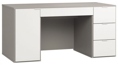 Bureau Bellaco 06, kleur: grijs / wit - Afmetingen: 70 x 140 x 67 cm (H x B x D)