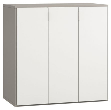dressoir / ladekast Bellaco 10, kleur: grijs / wit - Afmetingen: 92 x 90 x 47 cm (h x b x d)
