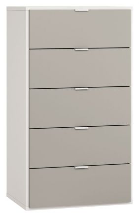 dressoir / ladekast Bellaco 30, kleur: wit / grijs - Afmetingen: 114 x 63 x 47 cm (h x b x d)