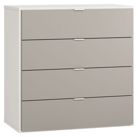 dressoir / ladekast Bellaco 32, kleur: wit / grijs - Afmetingen: 92 x 90 x 47 cm (h x b x d)