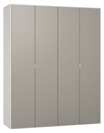 Draaideurkast / kledingkast Bellaco 40, kleur: wit / grijs - Afmetingen: 232 x 185 x 57 cm (H x B x D)