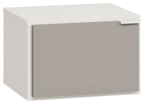 Nachtkastje Bellaco 42, kleur: wit / grijs - Afmetingen: 32 x 45 x 40 cm (H x B x D)