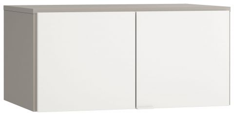 opzetkast voor dubbeldeurskast Bellaco 17, kleur: grijs / wit - Afmetingen: 45 x 93 x 57 cm (H x B x D)