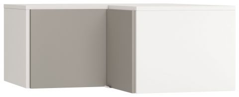 opzetkast voor hoekkledingkast Bellaco 39, kleur: wit / grijs - Afmetingen: 45 x 102 x 104 cm (H x B x D)