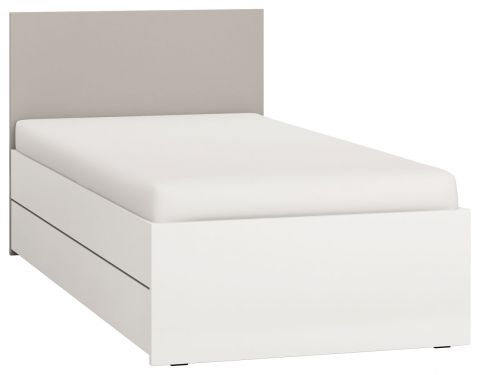 eenpersoonsbed, kleur: wit / grijs - ligvlak: 90 x 200 cm (b x l)