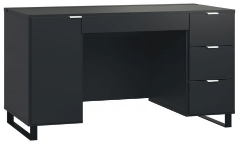 Chiflero 02 bureau, kleur: zwart - Afmetingen: 78 x 140 x 67 cm (H x B x D)