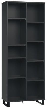 Open kast Chiflero 23, kleur: zwart - Afmetingen: 195 x 76 x 38 cm (h x b x d)