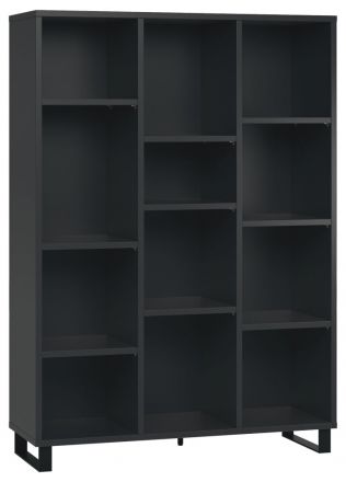 Open kast Chiflero 24, kleur: zwart - Afmetingen: 158 x 112 x 38 cm (h x b x d)