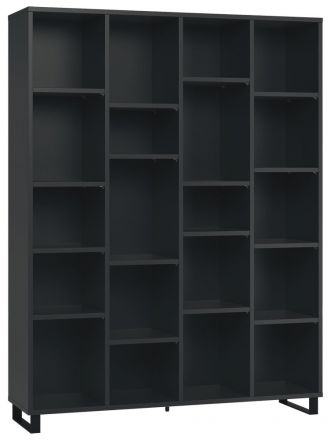 Open kast Chiflero 25, kleur: zwart - Afmetingen: 195 x 149 x 38 cm (h x b x d)