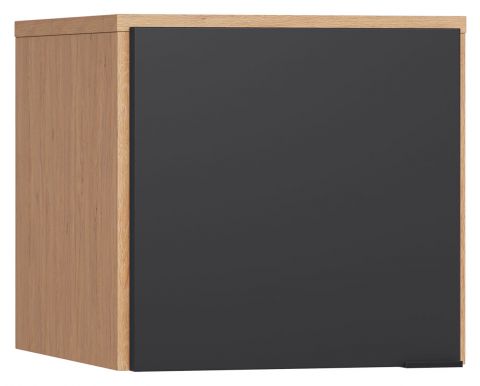 opzetkast voor eendeurskast Leoncho 12, kleur: eiken / zwart - Afmetingen: 45 x 47 x 57 cm (H x B x D)