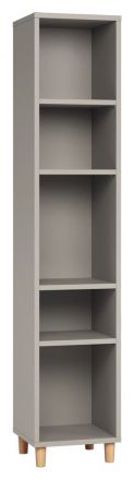 open kast Nanez 45, kleur: grijs - Afmetingen: 195 x 39 x 38 cm (h x b x d)