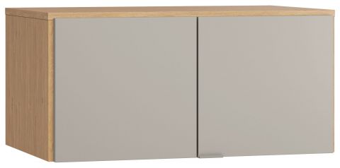 opzetkast voor dubbeldeurskast Nanez 13, kleur: eiken / grijs - Afmetingen: 45 x 93 x 57 cm (H x B x D)