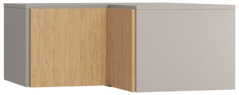 opzetkast voor hoekkledingkast Nanez 36, kleur: grijs / eiken - Afmetingen: 45 x 102 x 104 cm (H x B x D)