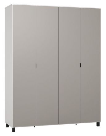 Draaideurkast / kledingkast Pantanoso 15, kleur: wit / grijs - Afmetingen: 239 x 185 x 57 cm (H x B x D)