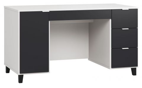 Bureau Vacas 02, kleur: wit / zwart - Afmetingen: 78 x 140 x 67 cm (H x B x D)