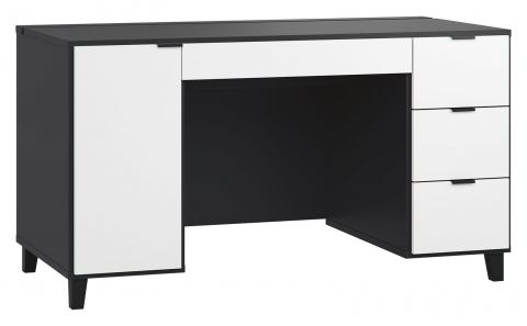 Bureau Vacas 28, kleur: zwart / wit - Afmetingen: 78 x 140 x 67 cm (H x B x D)