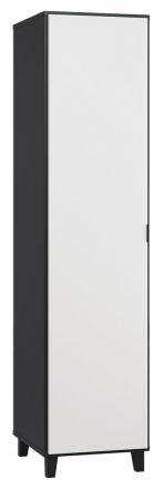 Draaideurkast / kledingkast Vacas 38, kleur: zwart / wit - Afmetingen: 195 x 47 x 57 cm (H x B x D)
