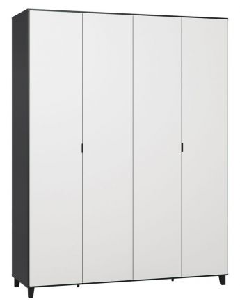 Draaideurkast / kledingkast Vacas 41, kleur: zwart / wit - Afmetingen: 239 x 185 x 57 cm (H x B x D)