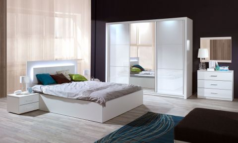 Complete slaapkamer set A Zagori, 6-delig, kleur: alpine wit / wit hoogglans