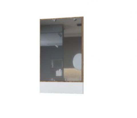 Spiegel Manase 14, kleur: eiken bruin / wit hoogglans - 81 x 63 x 2 cm (h x b x d)