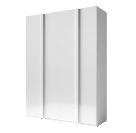 Draaideurkast / kledingkast Thiva 01, kleur: wit / wit hoogglans - Afmetingen: 237 x 181 x 59 cm (H x B x D)