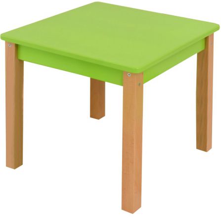 Kindertafel Laurenz Beuken massief hout naturel / groen - Afmetingen: 47 x 50 x 50 cm (H x B x D)