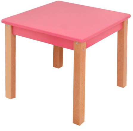 Kindertafel Laurenz Beuken massief hout naturel / roze - Afmetingen: 47 x 50 x 50 cm (H x B x D)