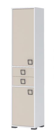 Kast 25, kleur: wit / crème - Afmetingen: 198 x 44 x 37 cm (H x B x D)