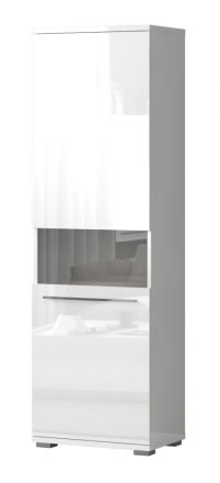 Vitrine Garim 21, kleur: wit hoogglans - 193 x 60 x 40 cm (h x b x d)
