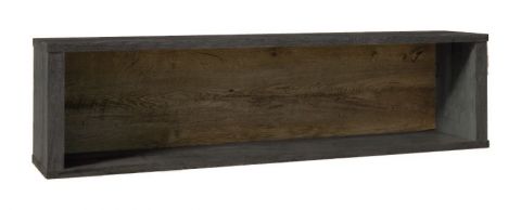 Hangplank / wandrek Selun 17, kleur: eiken donkerbruin / grijs - 32 x 130 x 25 cm (h x b x d)