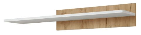  wandplank / hangplank Colmenar 04, kleur: eiken goud / wit glanzend - afmetingen: 17 x 100 x 25 cm (H x B x D)
