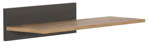 Hangplank / wandplank Colmenar 04, Kleur: Eiken / Grijs - Afmetingen: 17 x 100 x 25 cm (H x B x D)