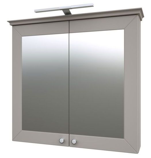 Badkamer - spiegelkast Dindigul 10, kleur: grijs - 73 x 79 x 17 cm (H x B x D)