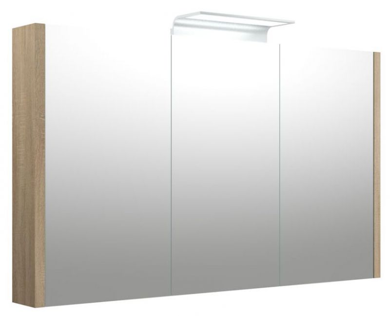 Badkamer - spiegelkast Bidar 36, kleur: eiken - 65 x 110 x 12 cm (H x B x D)