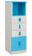 Kinderkamer - ladekast / commode Luis 24, kleur: eiken wit / blauw - 127 x 40 x 42 cm (H x B x D)