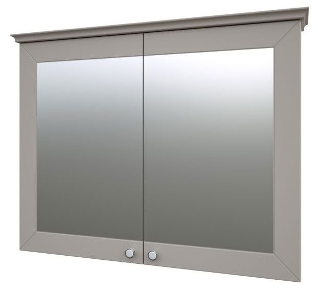 Badkamer - spiegelkast Dindigul 11, kleur: grijs - 73 x 94 x 17 cm (H x B x D)