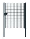 Drahtgittertor 1-flügelig, Durchgangslichte: 134 cm - Ausführung: anthrazit beschichtet, Höhe: 163 cm