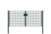 Dubbele staafmatdraaipoort, doorgang: 264 cm, totale breedte incl. palen: 276 cm, Uitvoering: antraciet gecoat, hoogte: 123 cm, gewicht: 47,35 kg