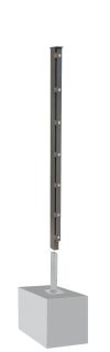 Hekwerk paal model A, Uitvoering:   antraciet gecoat, Voor hekwerk Hoogte: 63 cm, Lengte: 68,5 cm, Bevestigingspunten: 4