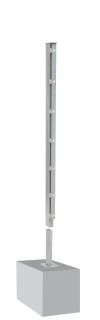 Hekwerk paal model A, Uitvoering:   verzinkt, Voor hekwerk Hoogte: 63 cm, Lengte: 68,5 cm, Bevestigingspunten: 4