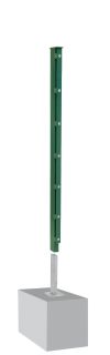 Hekwerk paal model A, Uitvoering:   groen gecoat, Voor hekwerk Hoogte: 83 cm, Lengte: 88,5 cm, Bevestigingspunten: 5