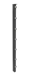 Hekwerkpaal mod. P, Uitvoering:  antraciet gecoat, Voor hekhoogte: 83 cm, Lengte: 88,5 cm, Bevestigingspunten: 5