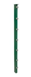 Hekwerkpaal mod. P, Uitvoering:  groen gecoat, Voor hekhoogte: 103 cm, Lengte: 108,5 cm, Bevestigingspunten: 6