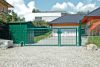 Buisframe dubbele draaipoort, Utvoering: groen gecoat, Hoogte: 123 cm, Doorgang: 300 cm