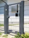 Rohrrahmenflügeltor 1-flügelig - Ausführung: anthrazit beschichtet, Höhe: 123 cm, #Gesamtbreite: 191 cm, Durchgangslichte: 175 cm, #|Pfosten: 80 x 80 mm
