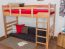 tienerbed/Hoog bed "Easy Premium Line" K14/n, massief beukenhout natuur - afmetingen: 90 x 190 cm