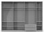 draaideurkast / kleerkast met lijsten Siumu 37 , kleur: Wit / Wit hoogglans - 226 x 322 x 60 cm (H x B x D)