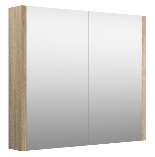 Badkamer - spiegelkast Bidar 12, kleur: eiken - 65 x 75 x 12 cm (H x B x D)